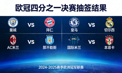 欧冠四分之一决赛抽签结果正式公布